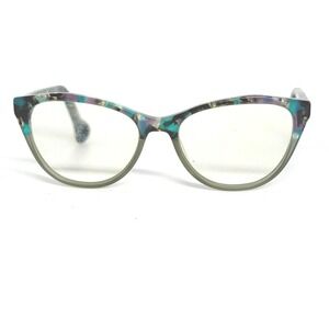 Lisa Loeb Eyewear Azure Cat Eyeglasses Frame Teal Purple Marble 48-15-135 21897